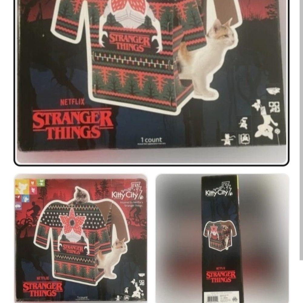 Stranger Things Cat Sweater Toy - Black and Red